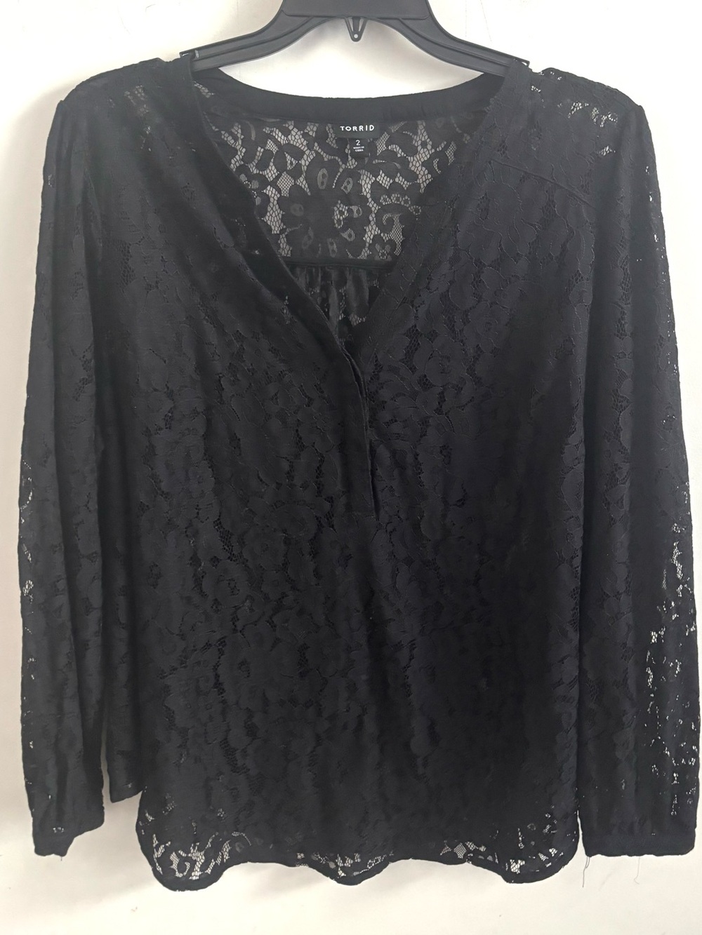 Torrid BLACK HARPER LACE PULLOVER 2X Sheer Floral Whimsigoth Derek Romantic - Picture 3 of 8